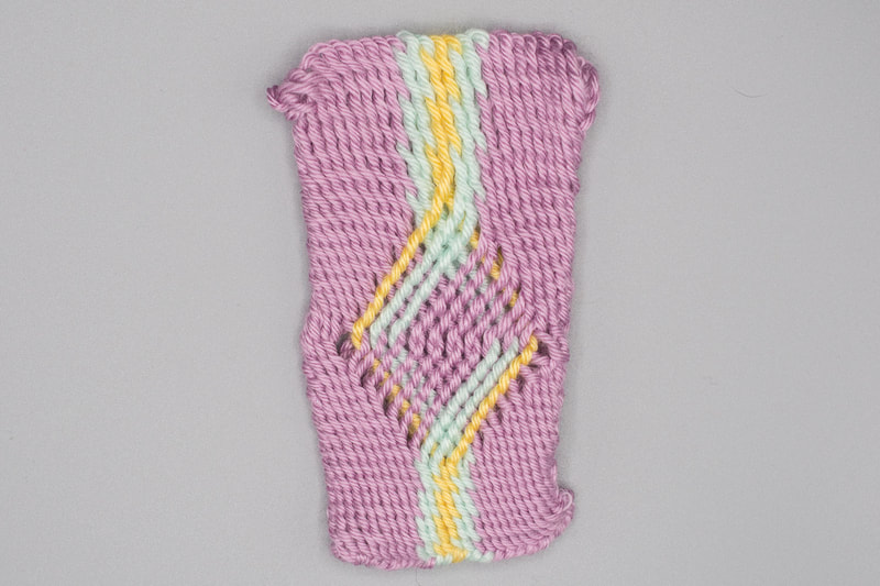 interlinked intertwined sprang pouch photo