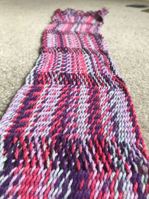 Intertwined, interlinked sprang scarf photo
